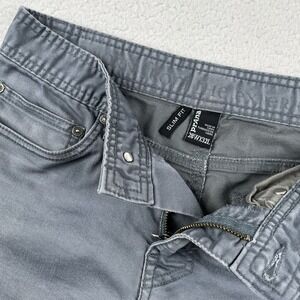 prAna Breathe‎ Pants Men 28x32 Gray Black Slim Fit Stretch Nylon Outdoor Casual